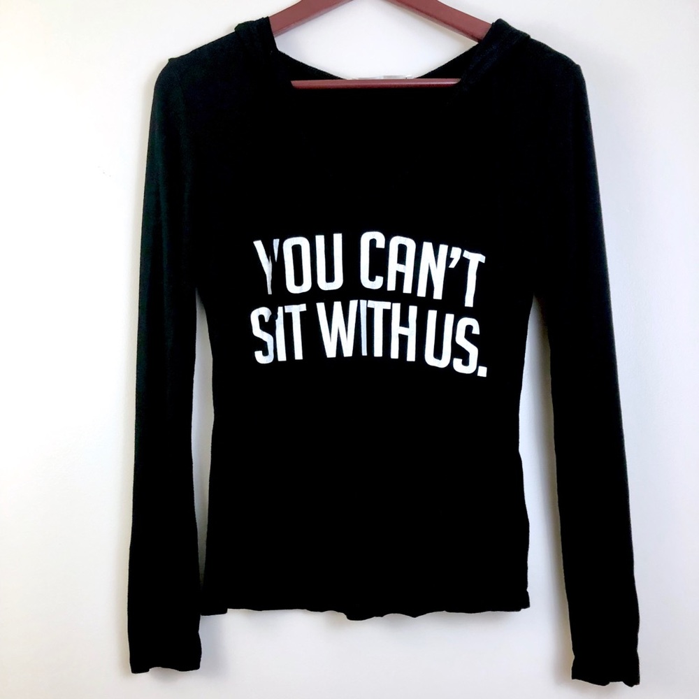 Four Girlz Black Hoodie Top Size Medium